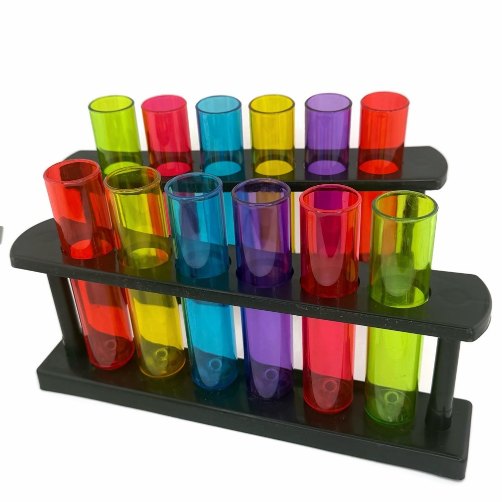 Colorful Acrylic Test Tube Shot Glasses Set of 2